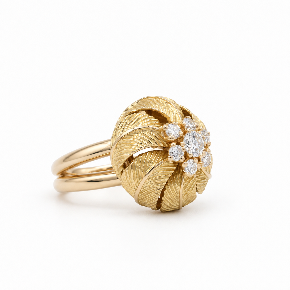 Bague Fleur - Or jaune - Diamants 0,50 carat