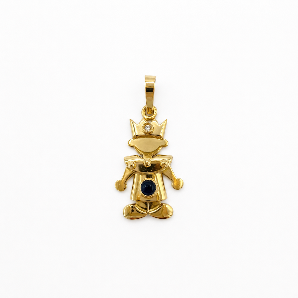 Pendentif Pantin articulé - Or jaune - Diamant et Saphir