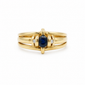 Bague or jaune - Saphir et Diamants