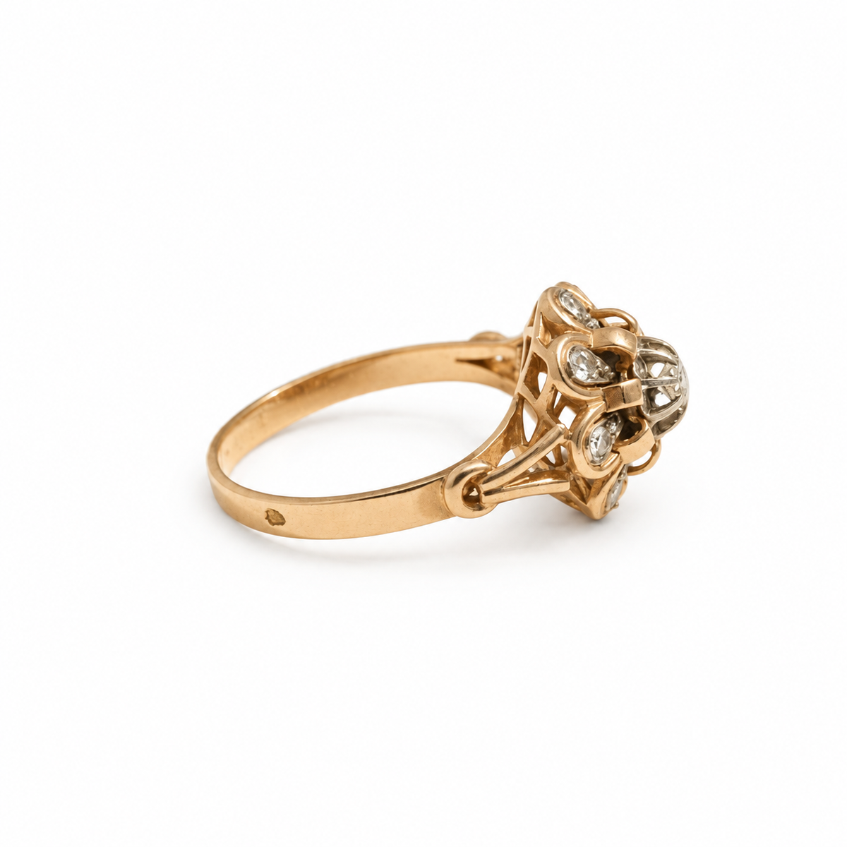Daisy Tank Ring - Rose Gold - Diamonds
