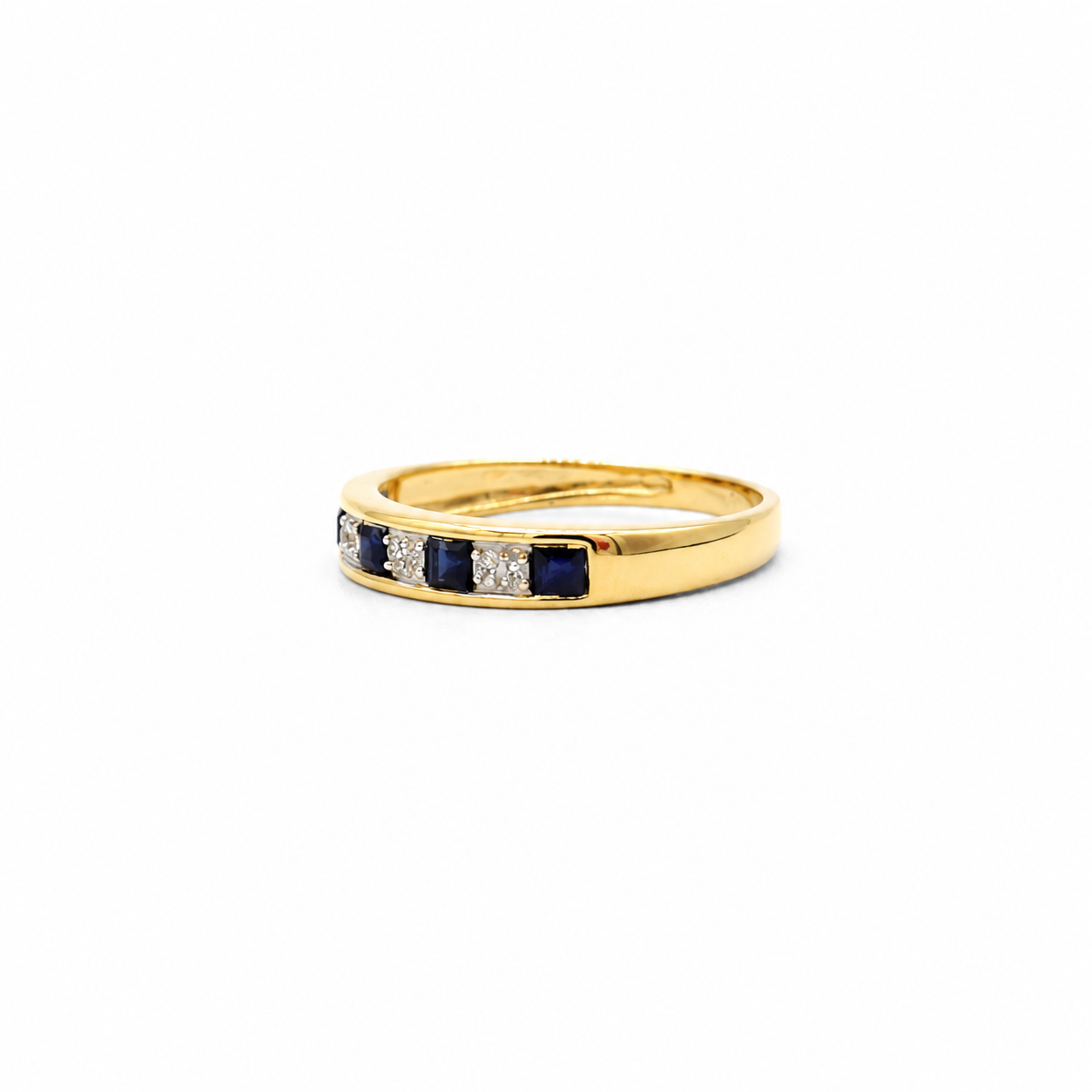 Bague Or jaune - Diamants et Saphirs