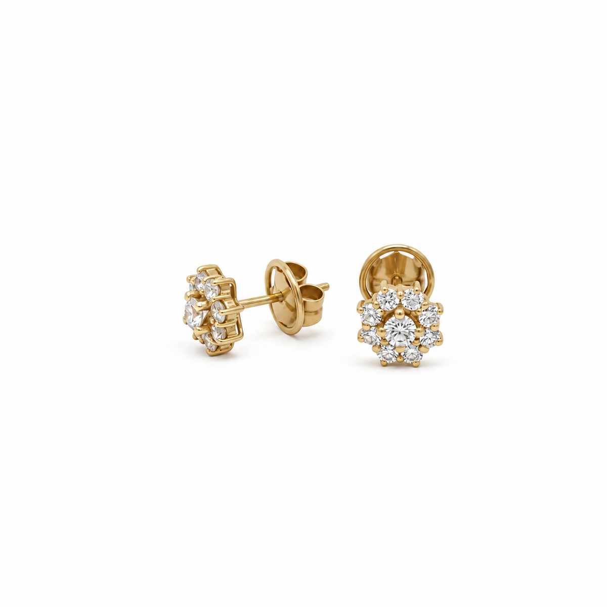 Boucles d’Oreilles Marguerite - Or jaune - Diamants