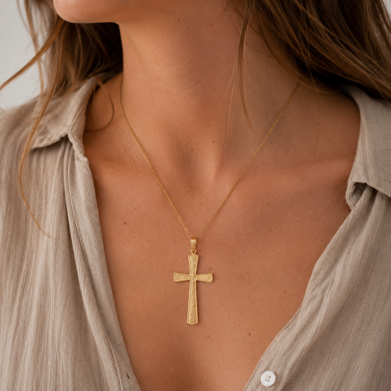 Pendentif Croix - Or jaune