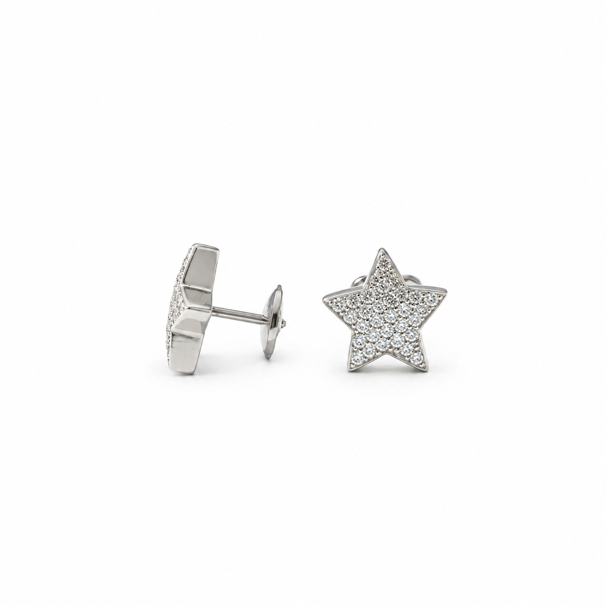 Boucles d’oreilles Étoile - Or blanc et Diamants