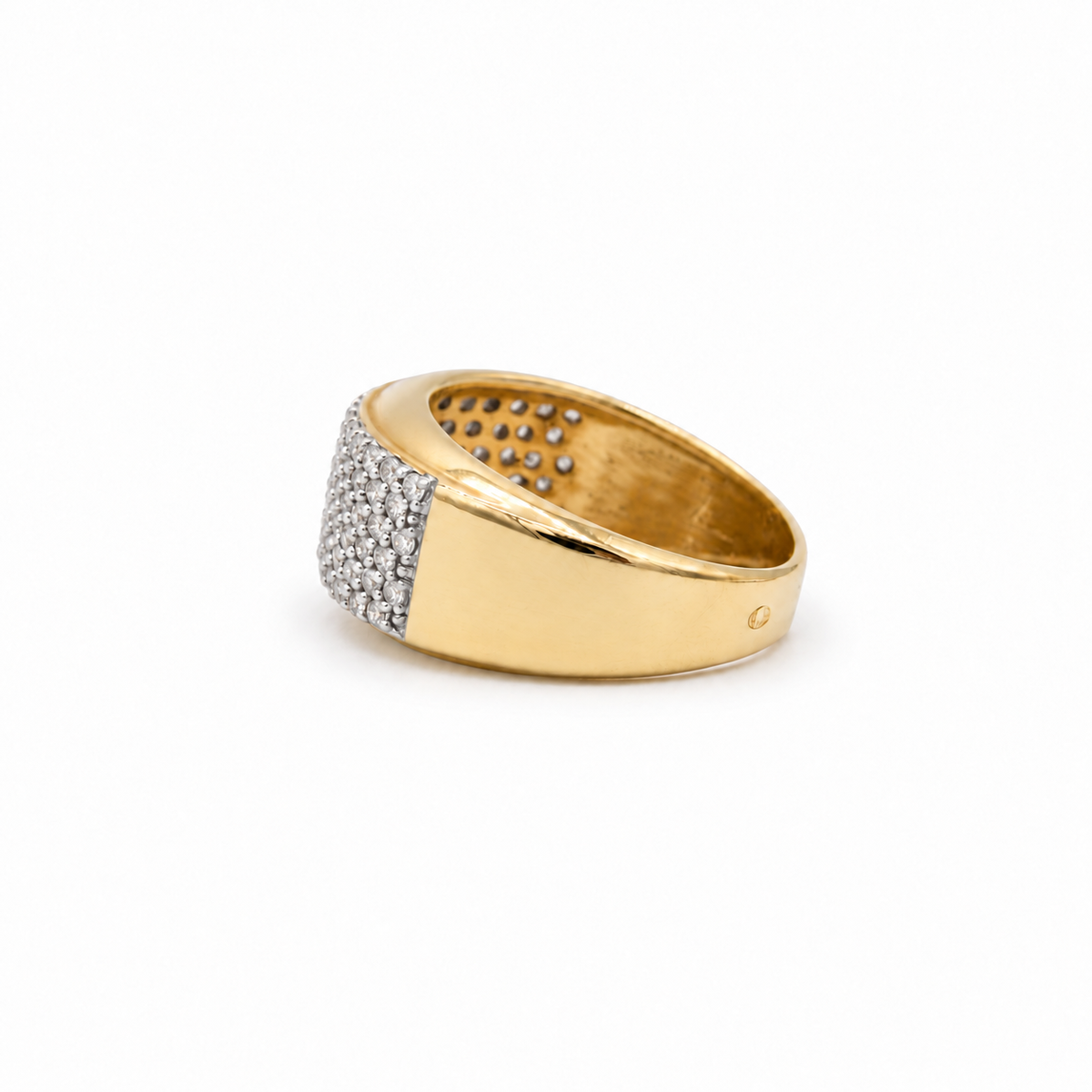Bague Bandeau or jaune et diamants