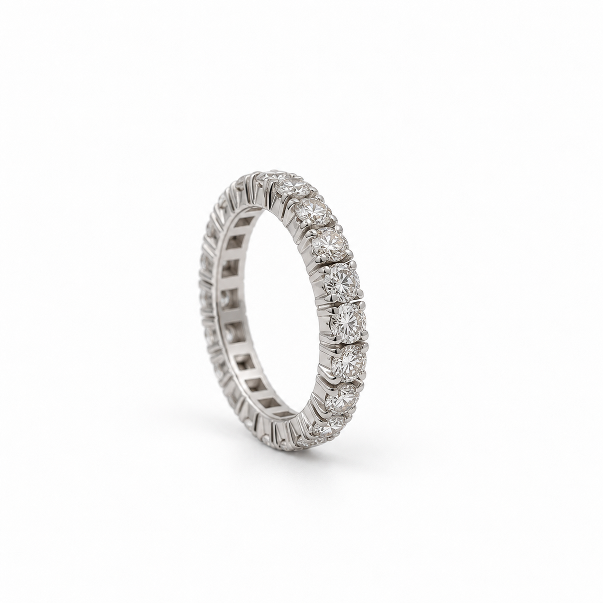 Alliance tour complet - Or blanc et diamants