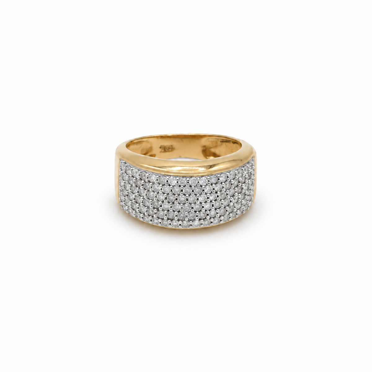 Bague Bandeau or jaune et diamants
