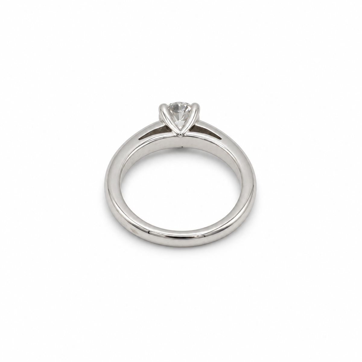 Solitaire Or blanc et diamant 0,60 carat