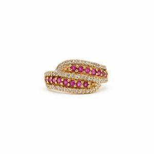 Bague Toi & Moi - Or jaune - Rubis et Diamants