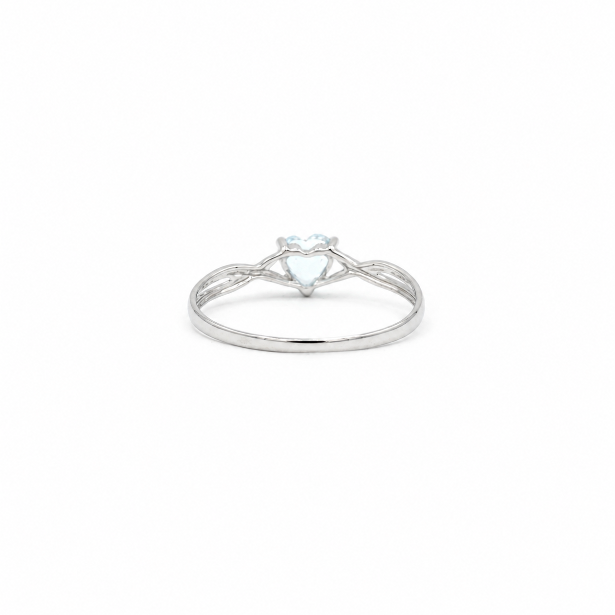 Bague Coeur - Or blanc - Aiguë Marine
