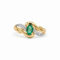 Bague Or Jaune et Blanc Emeraude 0,30 carat