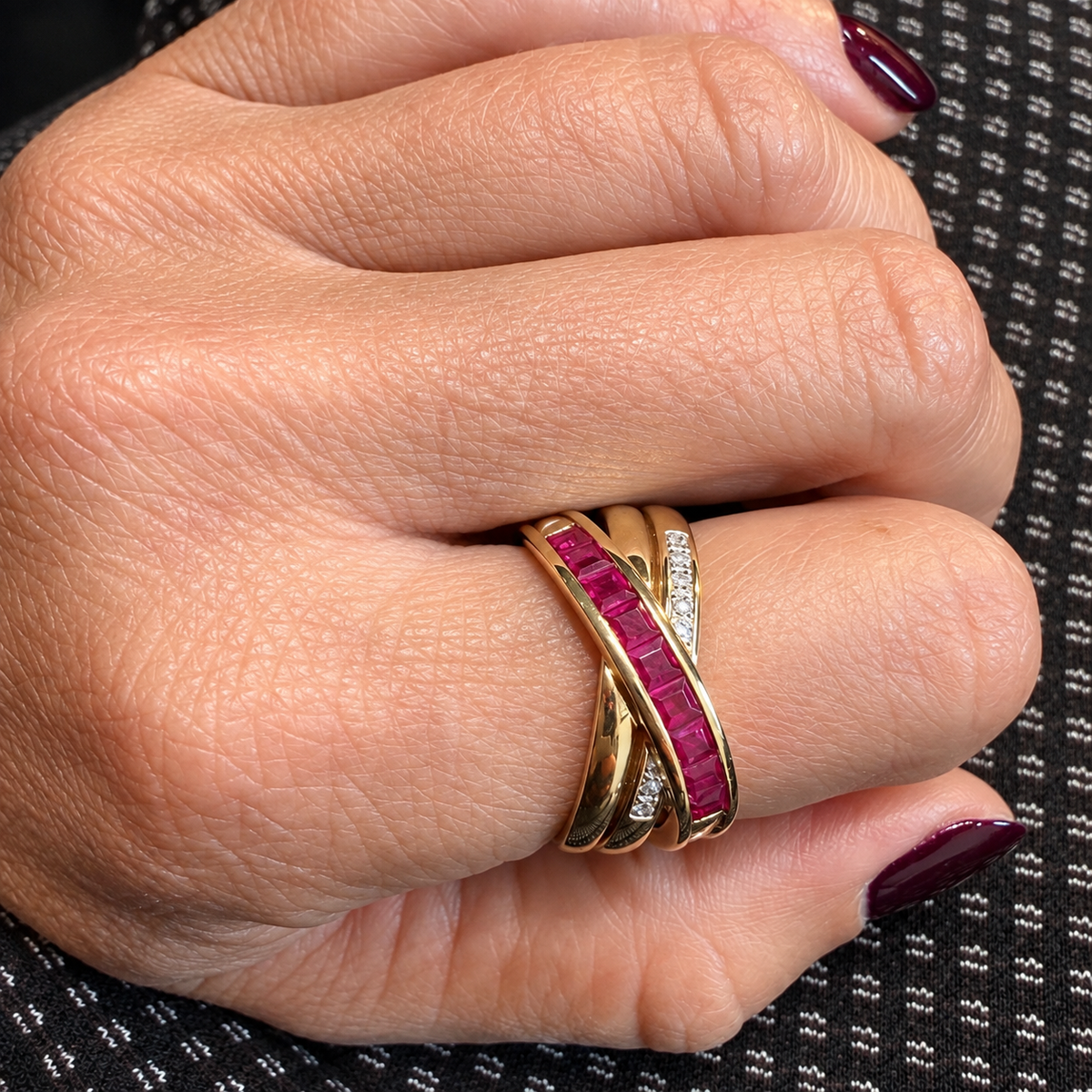 Bague Or jaune - Rubis et Diamants