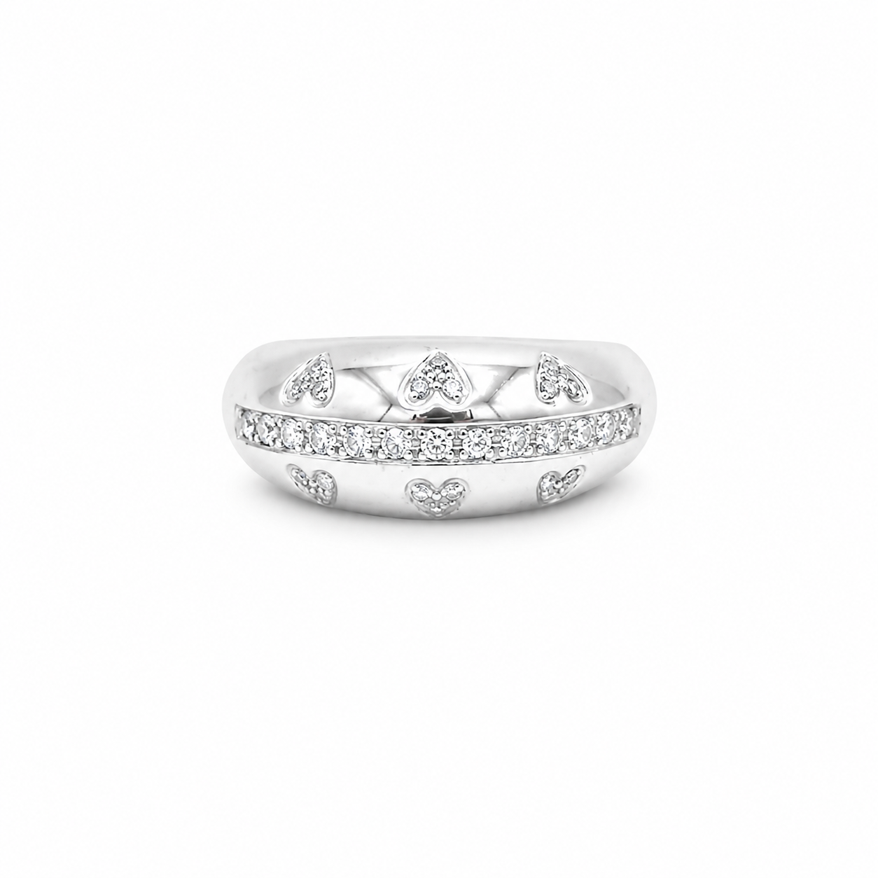 Bague Jonc - Or Blanc - Diamants