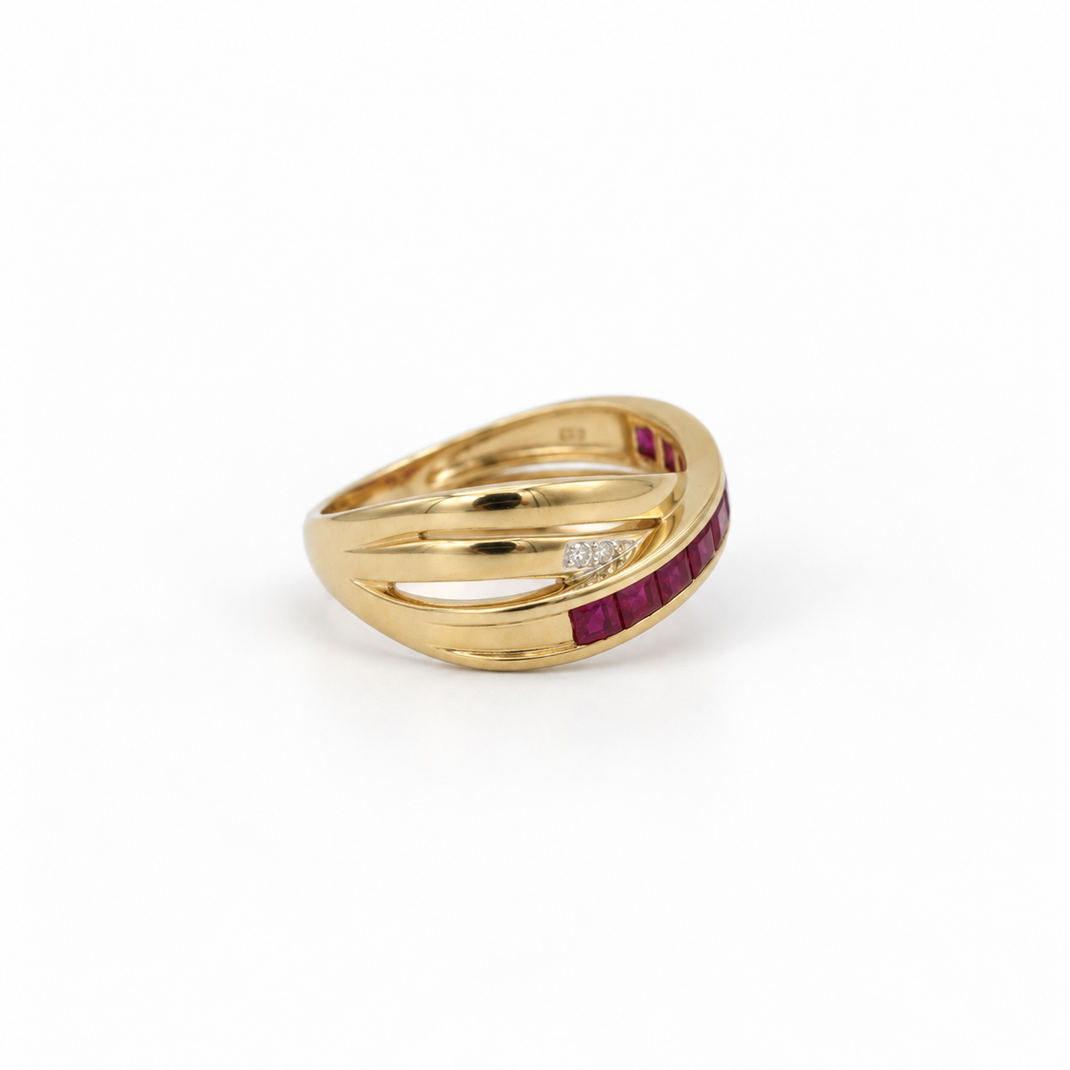 Bague Or jaune - Rubis et Diamants