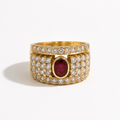 Bague Or jaune - Rubis et Diamants
