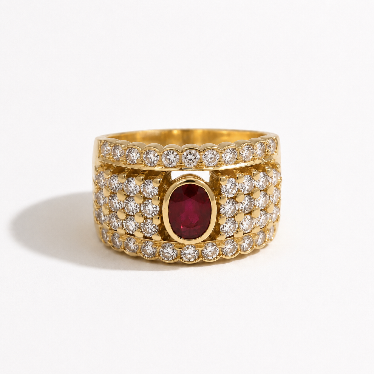 Bague Or jaune - Rubis et Diamants