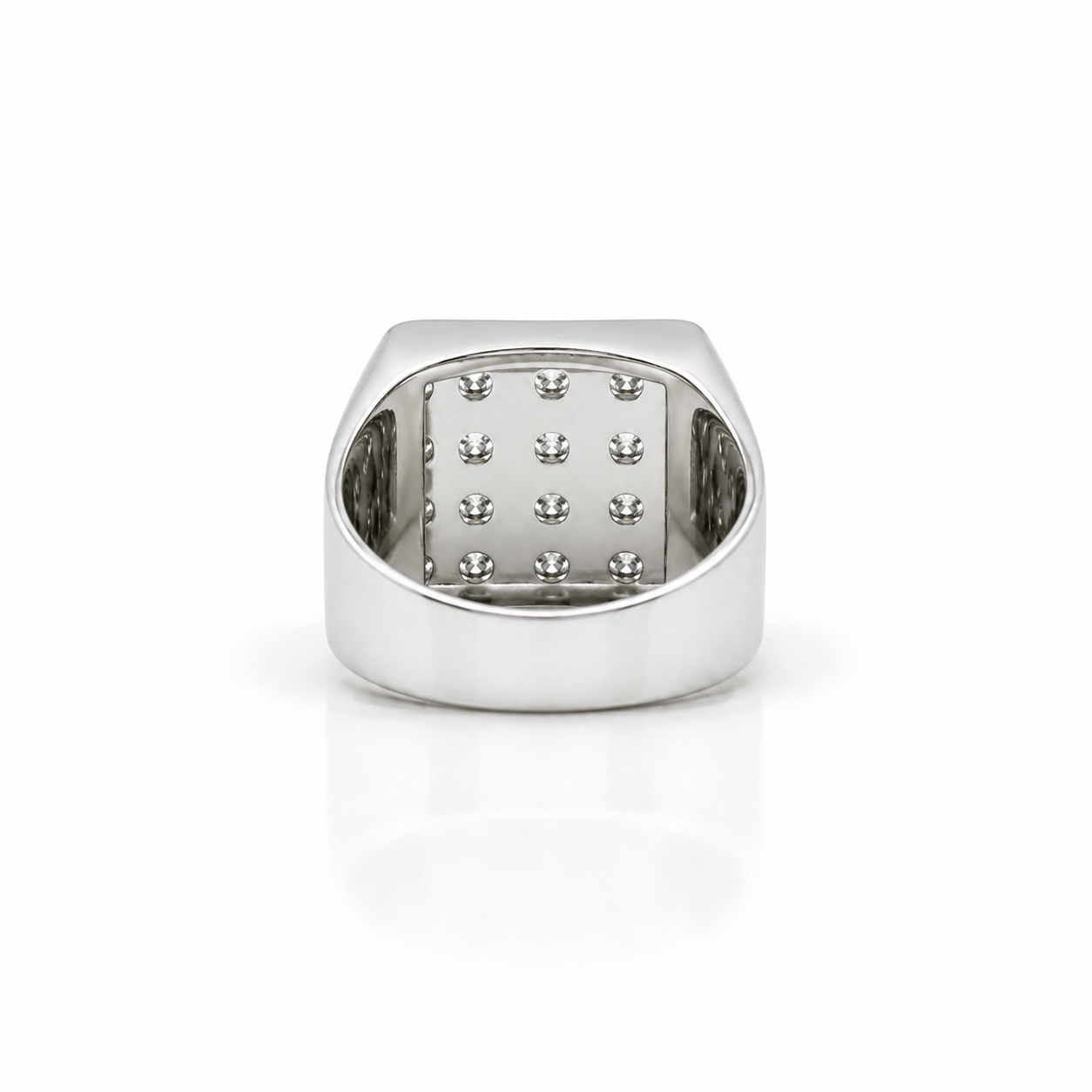 Chevalière Or blanc - Diamants 1,92 carats