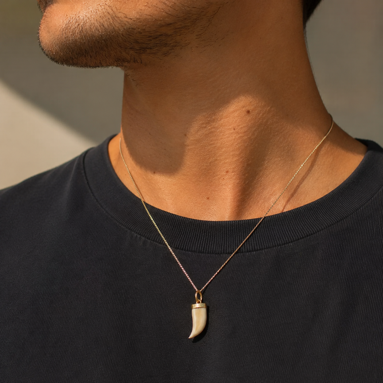 Pendentif Dent Ivoire - Or jaune