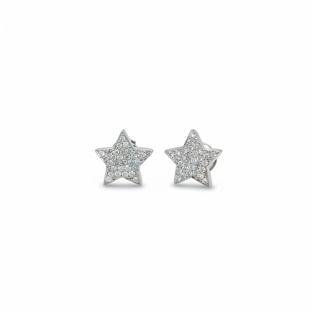 Boucles d’oreilles Étoile - Or blanc et Diamants