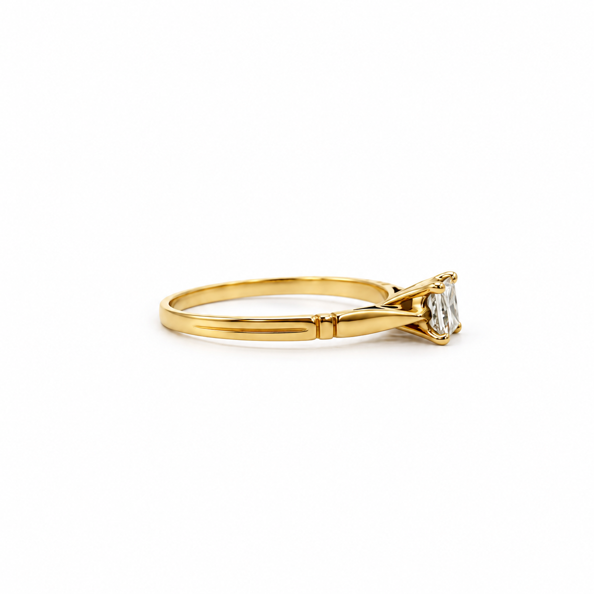 Solitaire Or jaune et Diamant