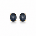 Boucles d’oreilles - Or Jaune - Saphir Cabochon étoilé
