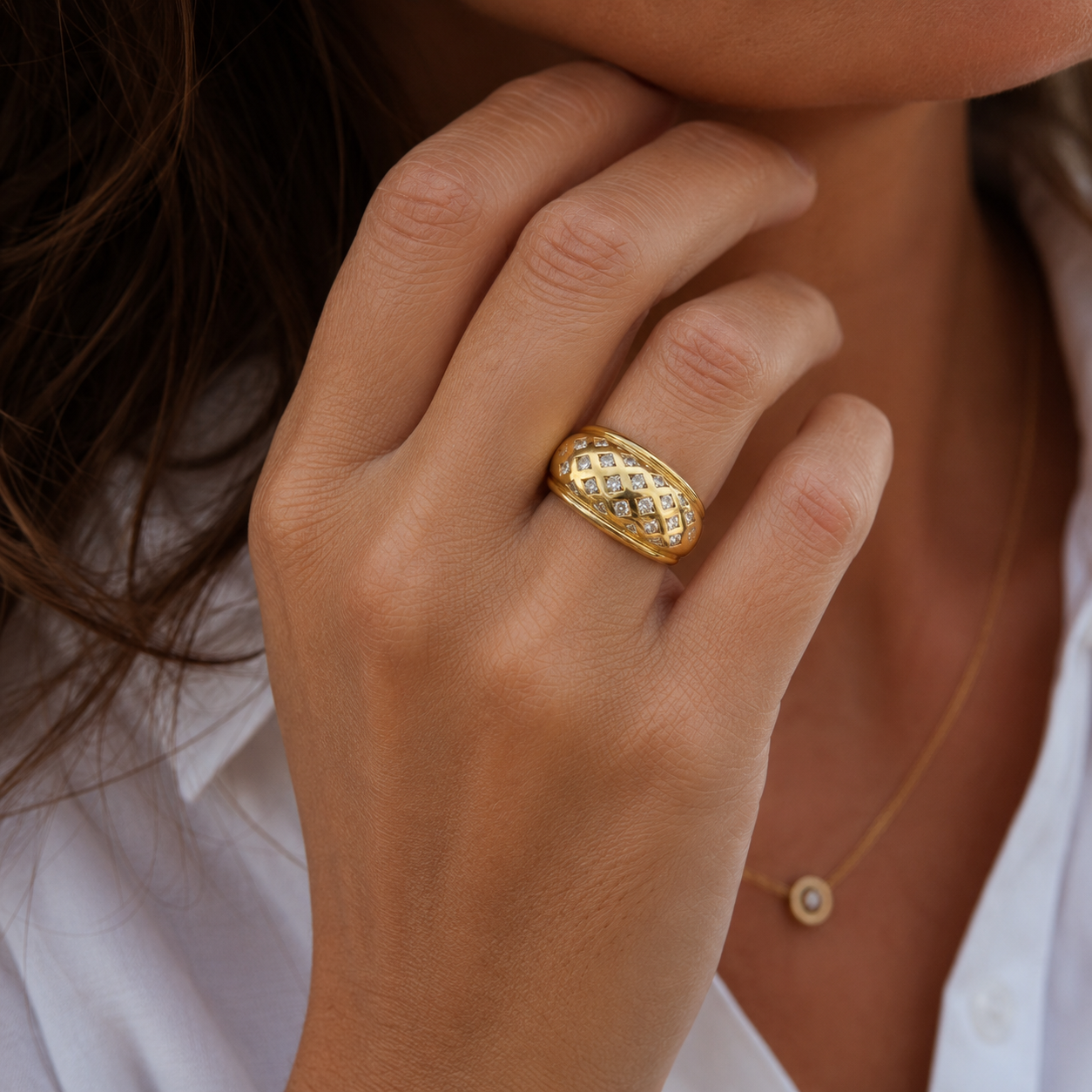 Bague Vintage - Or jaune et Diamants
