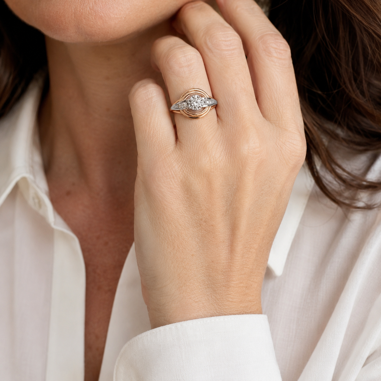 Bague 2 ors - Diamants