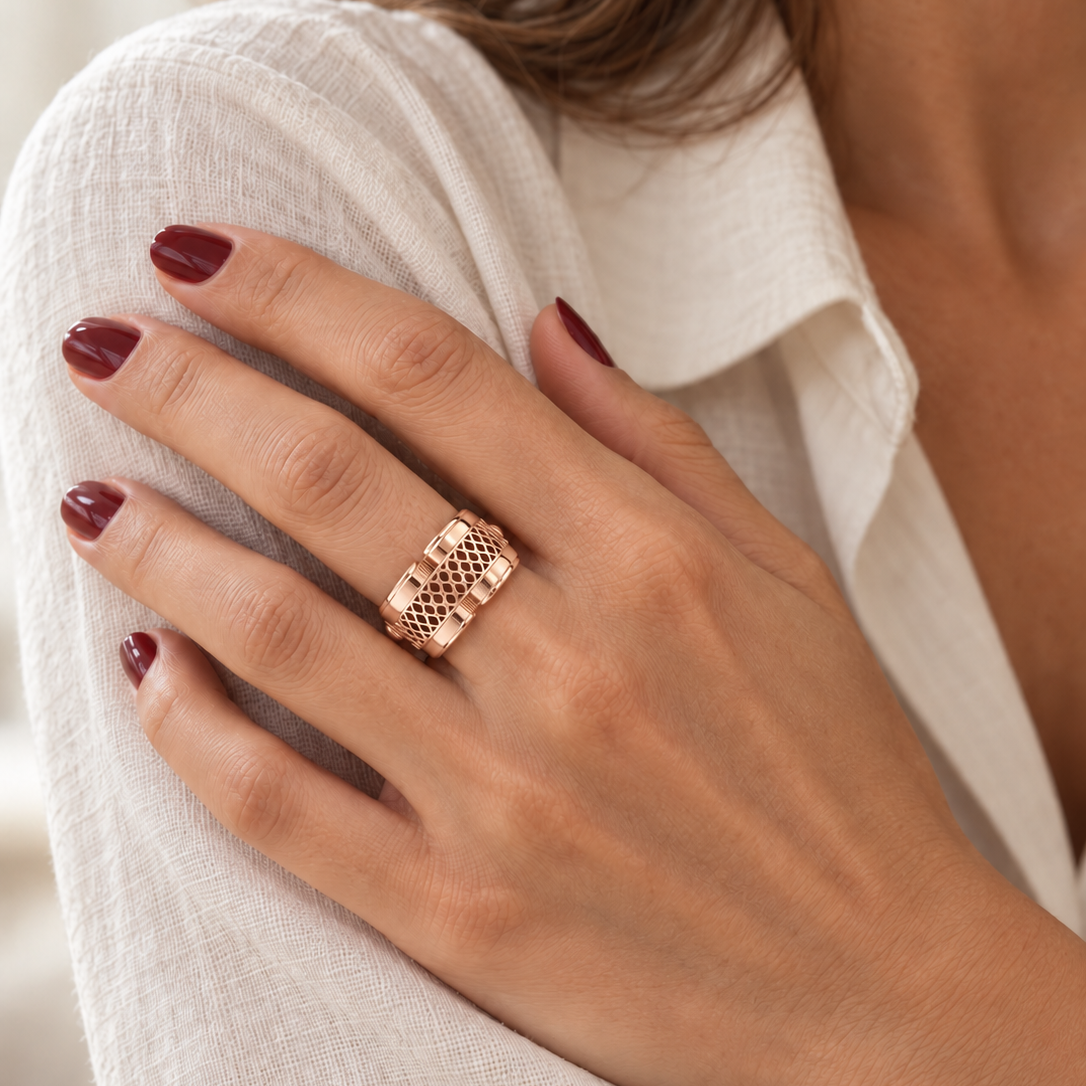Rose Gold Tank Ring - 1950