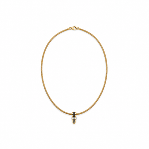 Collier pendentif Or jaune Saphirs et diamants