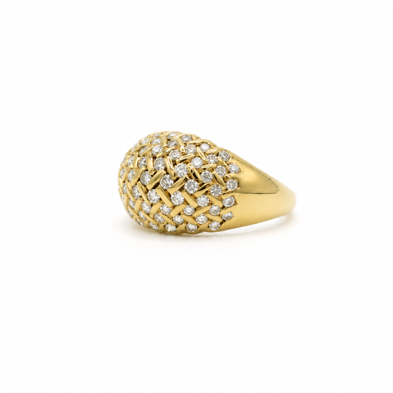 Bague Dôme - Or Jaune et Diamants