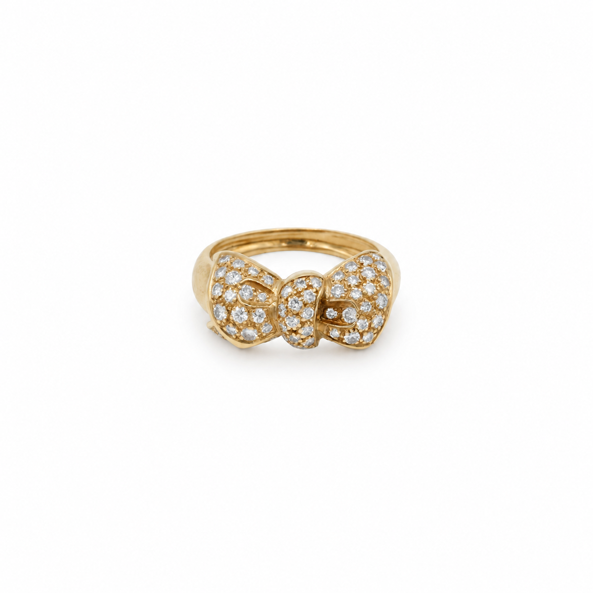 Yellow Gold and Diamond Knot Ring