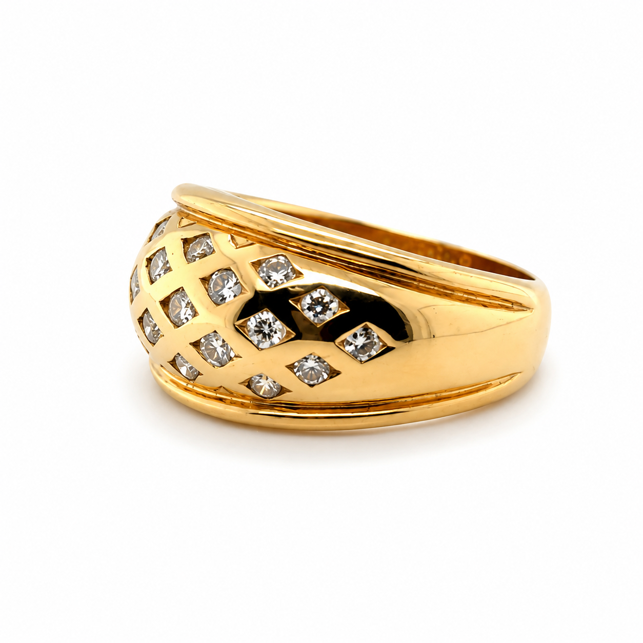 Bague Vintage - Or jaune et Diamants