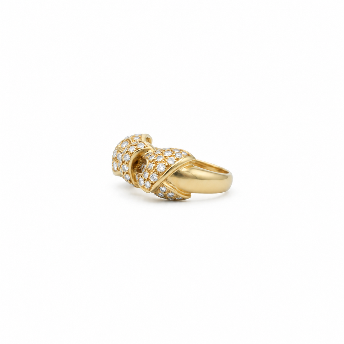 Yellow Gold and Diamond Knot Ring