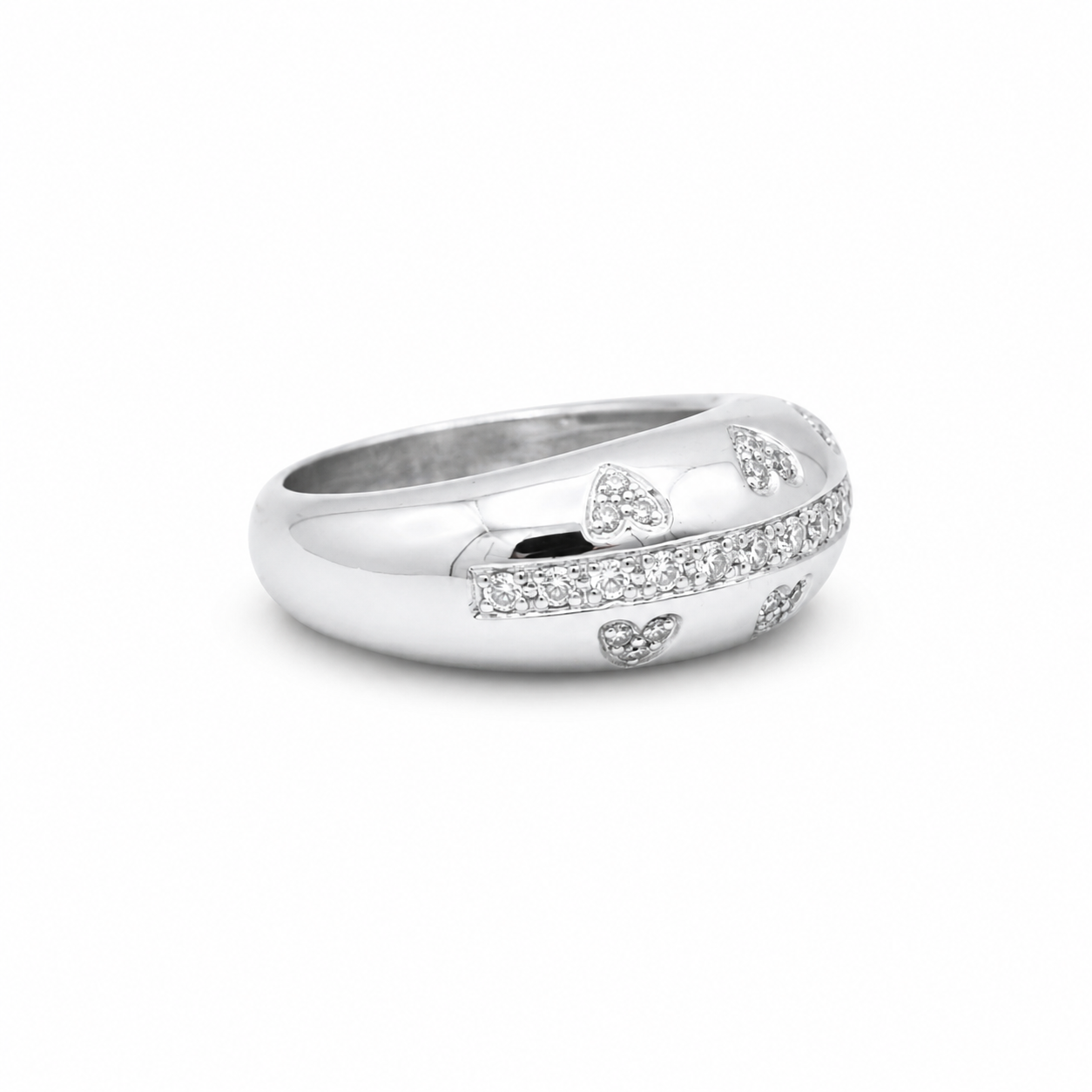 Bague Jonc - Or Blanc - Diamants