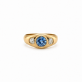 Ring - Yellow Gold - Sapphire and Diamonds