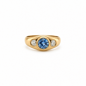 Ring - Yellow Gold - Sapphire and Diamonds