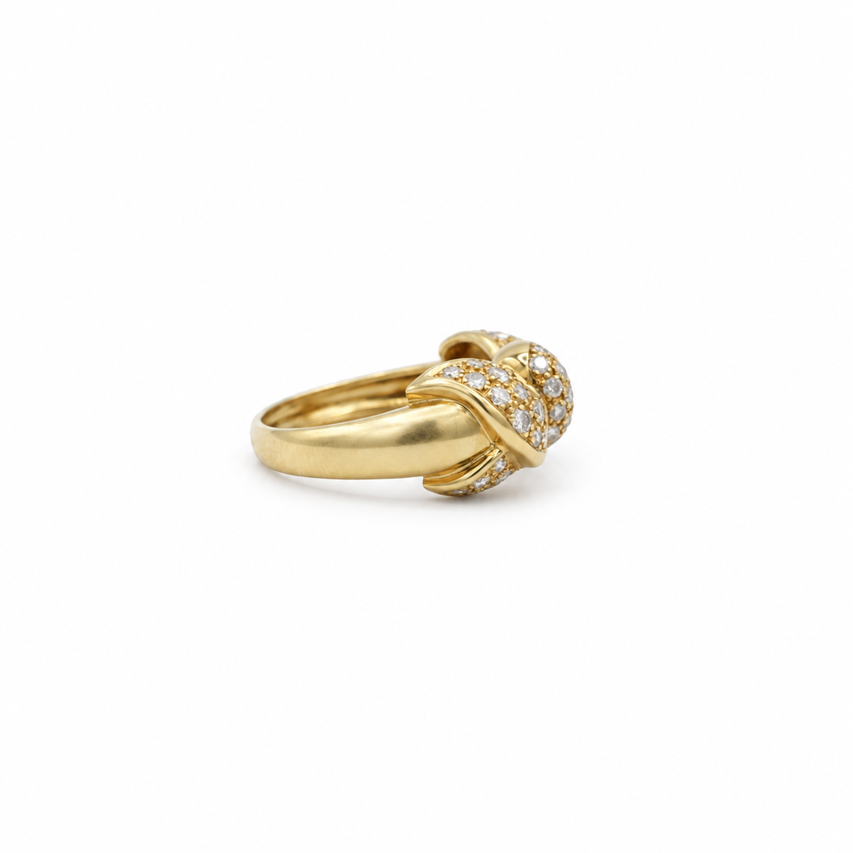 Yellow Gold and Diamond Knot Ring