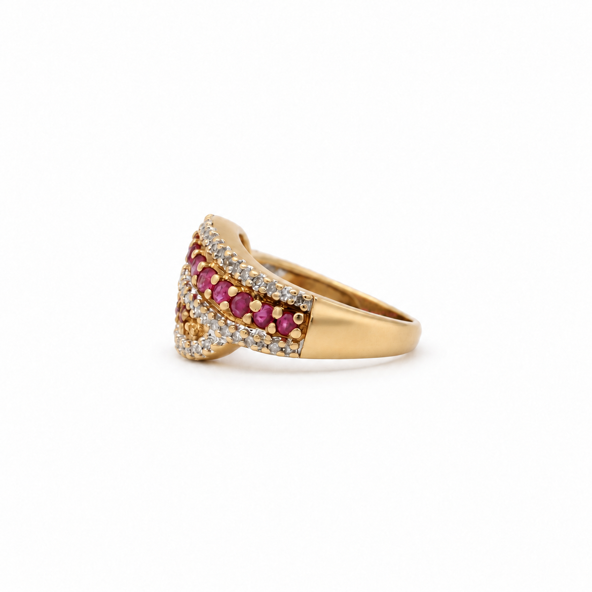 Bague Toi & Moi - Or jaune - Rubis et Diamants
