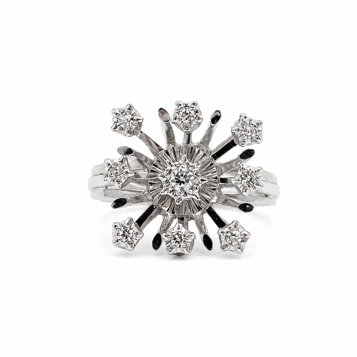 Bague Fleur - Or blanc et diamants