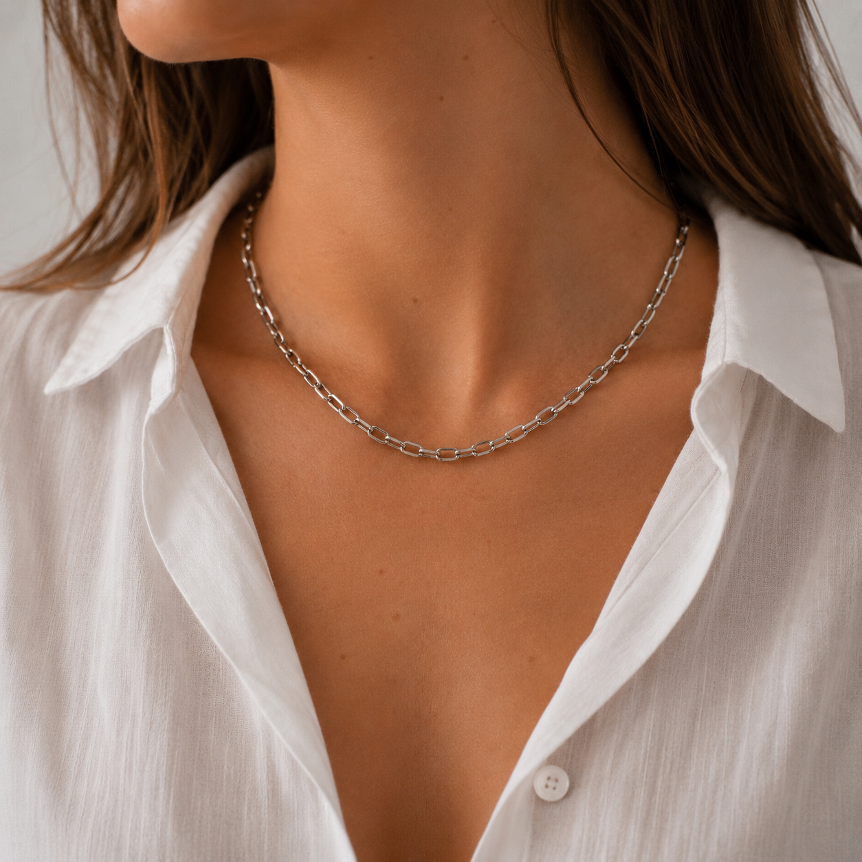 Collier Maille Marine - Or blanc