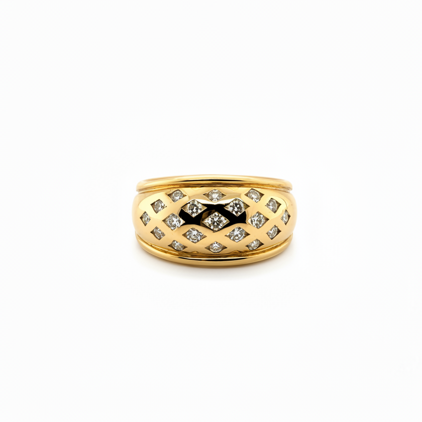 Bague Vintage - Or jaune et Diamants