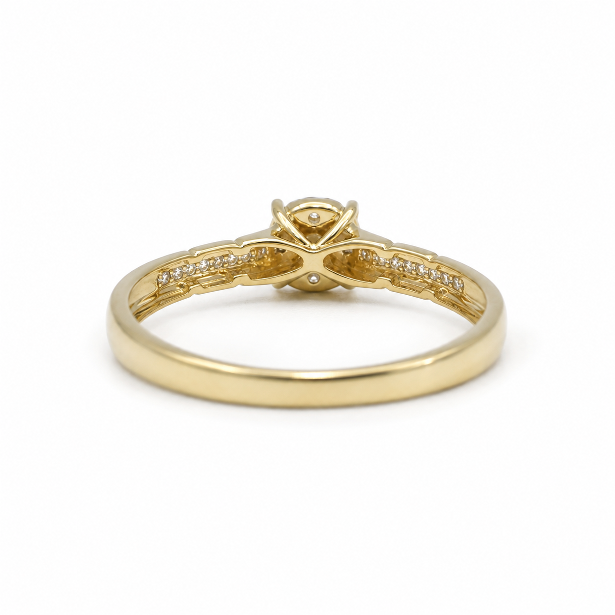 Bague Solitaire - Or jaune et Diamants