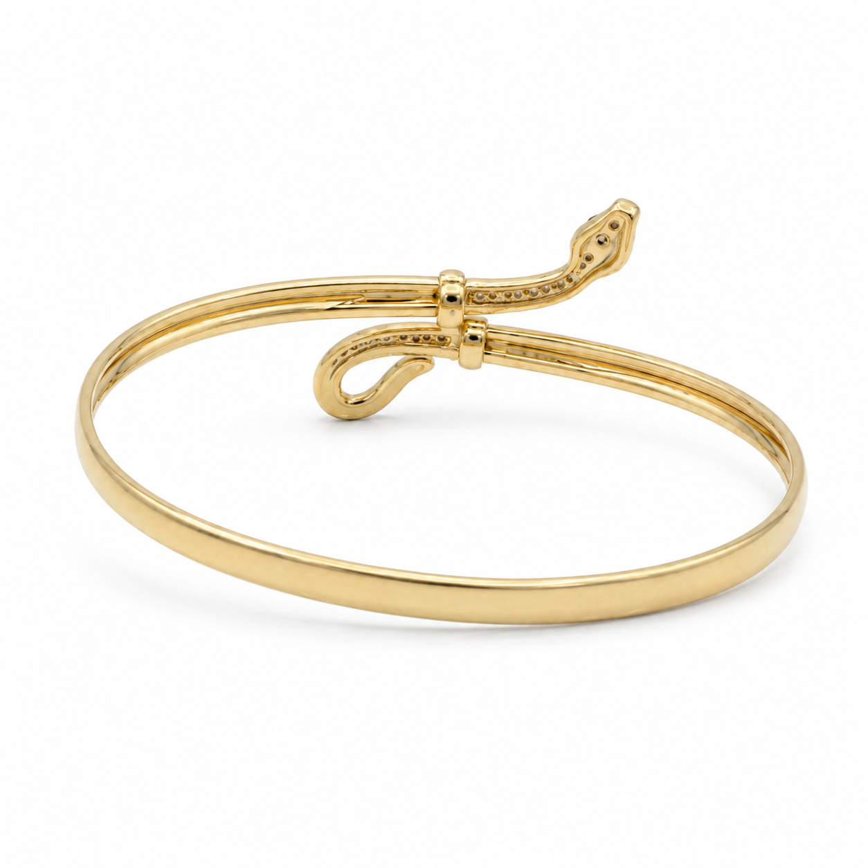 Bracelet Jonc - Serpent - Or jaune - Diamants