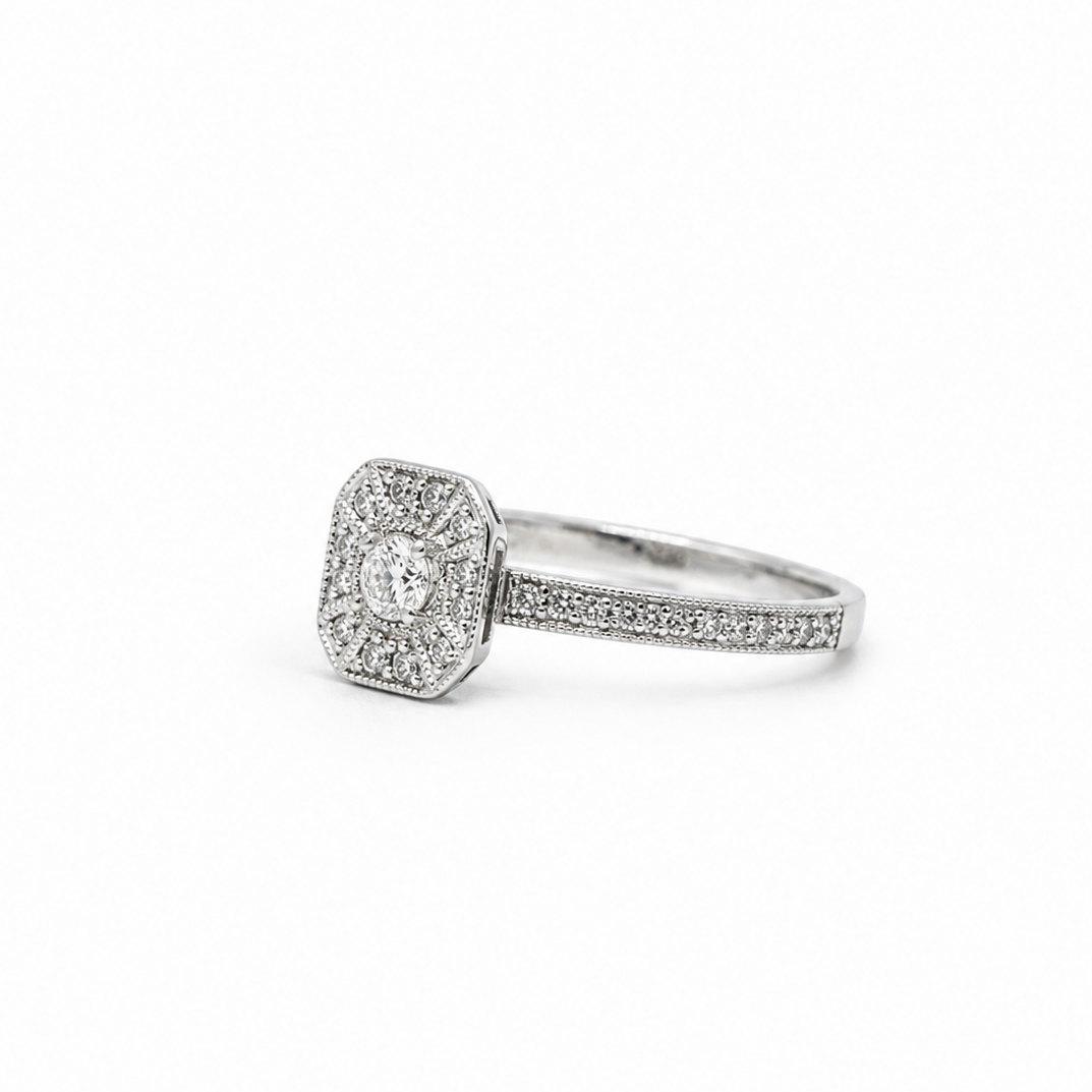 Bague de Fiancaille - Or blanc et Diamants