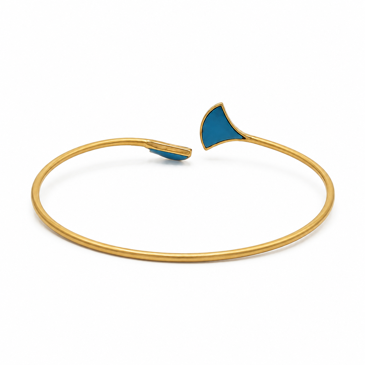 Bracelet Jonc - Or Jaune - Turquoise
