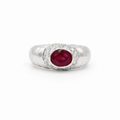Bague Jonc - Or blanc Rubis et diamants