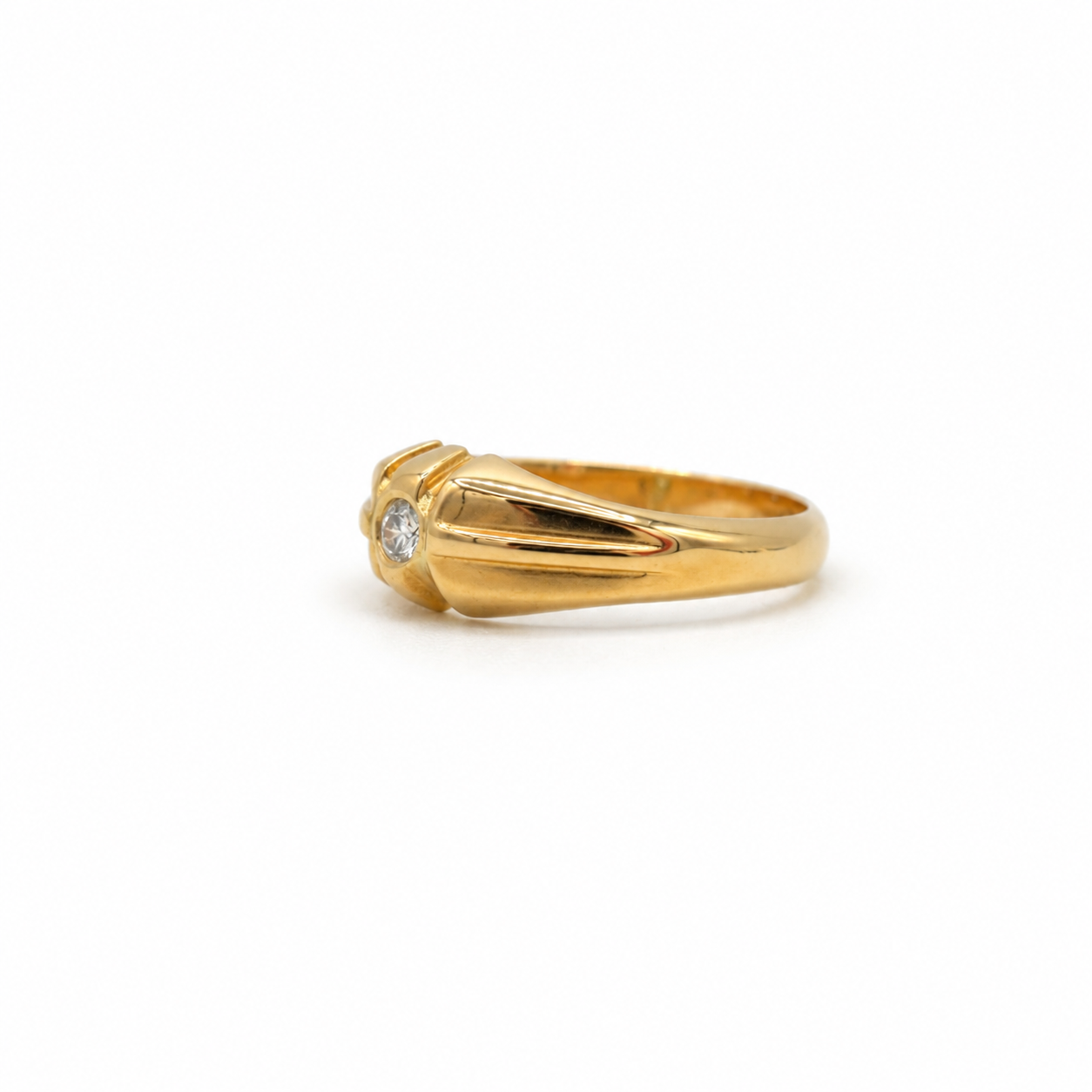 Bague Jonc - Or jaune - Diamant 0,10 carat