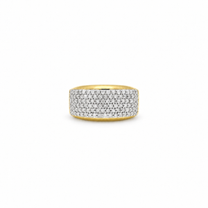 Bague Bandeau or jaune et diamants