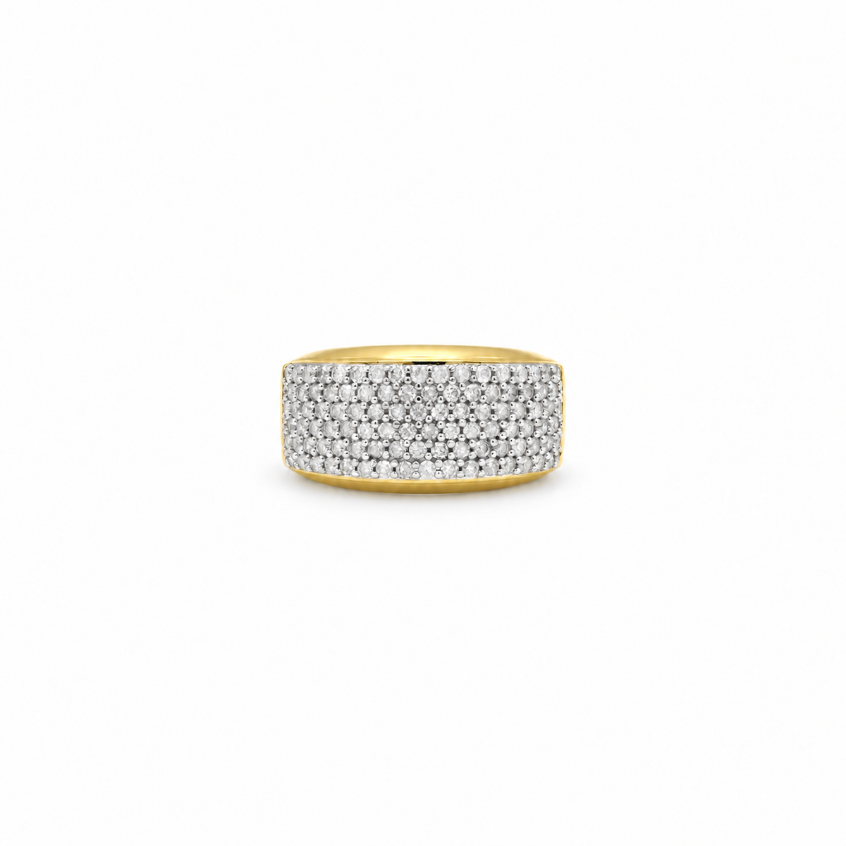 Bague Bandeau or jaune et diamants