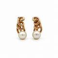 Boucles d’oreilles or jaune et perles de culture